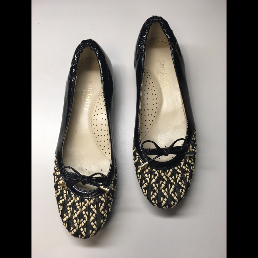 Eric Javits Black patent flats size 6